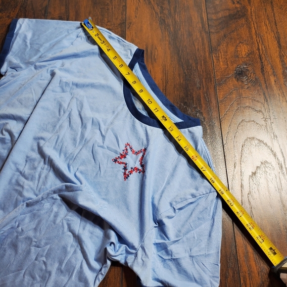 EV1 women's pajama set t-shirt & shorts - red, white, & blue sz L - Picture 10 of 11